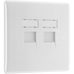 BG 8RJ45/2 White Nexus Moulded Double RJ45 Telephone Socket, IDC Type
