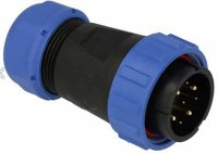 SPP2910-9WW Wtyk 9 pin (4+5) na kabel (13-16mm) okrągły, zakręcany, wodoodporny - gwint wewnętrzny (25A)