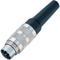 Binder 99-2021-00-06 Male Cable Mount Miniature 6 Pin DIN with 4-6mm Outlet