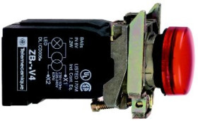 Wskaźnik św. czerw. O22 zwykła soczewka z żarówką BA9s 220...240V XB4BV44