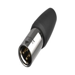 Złącze XLR 3 -pinowe Montaż na kablu XLR Męski Czarny