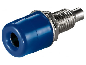 Gniazdo bananowe z gwintem 4 mm, z dwiema nakrętkami