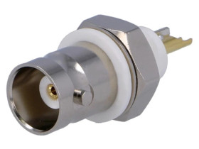 Złącze BNC żeńskie izolowane proste 50 ohm lutowanie ABS 1-1337452-0