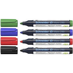 Schneider Schreibgeräte 129094 Maxx 290 Whiteboard Markers 4-Pack Assorted Case
