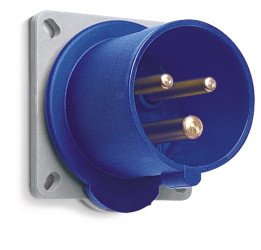Złącze przemysłowe - zasilające 32A Wtyczka 250 V 3P+E Amphenol Industrial Niebieski Montaż na panelu IP44