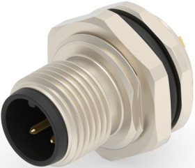 Circular connector, 3 pole, solder connection, screw locking, straight, T4130012031-000
