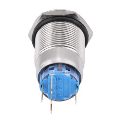 PRZYCISK PRZEŁĄCZNIK WANDALOODPORNY MONOSTABILNY 12-24V 19MM ZIELONY LED POWER