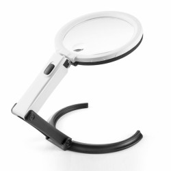 Lupa stołowa z podświetl. 12 LED 138mm 1,8x 25mm 5x składana, z zasilaczem
