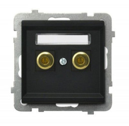 SONATA Gniazdo głośnikowe pojedyncze czarny metalik GGN-1R/m/33 OSPEL