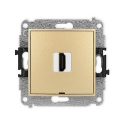 ICON Mechanizm gniazda pojedynczego HDMI 2.0, bez pola opisowego złoty 29IHDMIBO-3