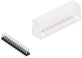 Pin header, 30 pole, pitch 2 mm, angled, black, SLY8SMD04530ZSM