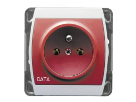 GAZELA Gniazdo pojedyncze z uziemieniem DATA biały GP-1JZD/m/00 OSPEL