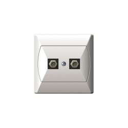 Gniazdo antenowe typu F podwójne GPA-2AF/00 białe AKCENT Ospel