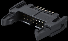 Pin connector, 14-pin, with interlock, straight