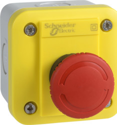Emergency stop, unlit, 250 V, 1 Form A (N/O) + 1 Form B (N/C), XALEK1702