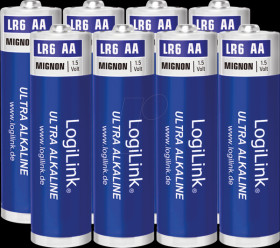 LR6F8 Alkaline battery, AA, pack of 8