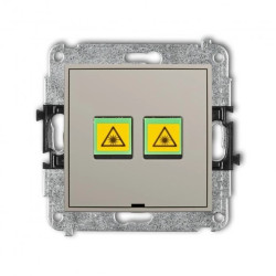 ICON Mechanizm gniazda światłowodowego/optycznego podwójnego, bez pola opisowego taupe 60IGOPBO-2