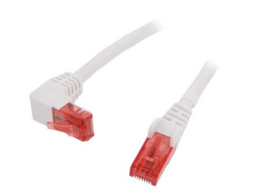 U/UTP6-90-100WH Patch cord U/UTP 6 linka CCA PVC biały 10m 25AWG