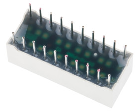 Wyświetlacz diodowy LED 10-segmentowy 9 mcd, Czerwony Kingbright 625 nm