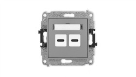 Icon Mechanizm Gniazda Podwójnego 2Xusb C-C Szary Mat 27Igusb-8