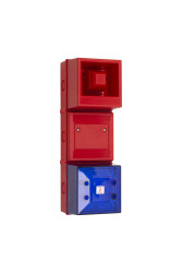 Sygnalizator akustyczny z lampą sygnalizacyjną 18 → 24 V dc Niebieski DC IP65 Stałopozycyjna 100dB