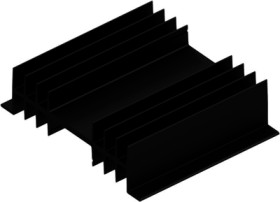 Extruded heatsink, (L x W x H) 100 x 120 x 32 mm, 3 to 1.6 K/W, black anodized, 10018845