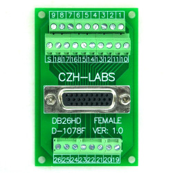 CZH-LABS D-SUB DB26HD Female Header Breakout Board, DSUB.