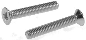 Śruby maszynowe M4 łeb z łbem stożkowym Stalowe długość 25.0mm skok 0.70mm