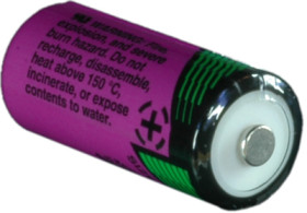 Lithium-battery, 3.6 V, 2/3R23, 2/3 AA, round cell, surface contact, 1110561100