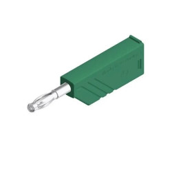 Wtyk izolowany 4mm z gniazdem 4mm, przykręcany 24A, zielony