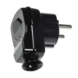 Wtyczka z przełącznikiem czarna AWA-Ł UNI-Schuko elektryczna