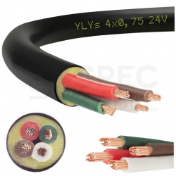 Kabel samochodowy YLYs 4x0,75mm2 czarny 24V zewnętrzny przyczepowy linka Elektrokabel