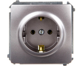 Simon Basic Gniazdo pojedyncze SCHUKO z/u 16A IP20 stal inox BMGSz1.01/21