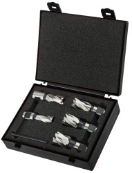 Zestaw wierteł do wiertarek magnetycznych, Stal kobaltowa M42, śr. wycinaka: 14 → 22mm, l. elementów: 5, w