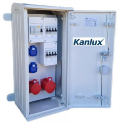 Rozdzielnica budowlana na elewację (2X2P+Z, 1X16A/5P, 1X32A/5P) KANLUX RB26x60-K40-00112W-E0-KANLUX