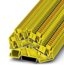 Double level terminal, push-in connection, 0.14-4.0 mm², 4 pole, 22 A, 6 kV, yellow, 1037089