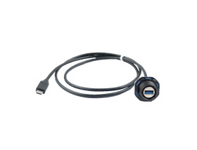 Adapter USB Type A to Type C Montaż na panelu Żeńskie do męskiego USB 3.2 2-portowe