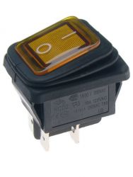 Przełącznik hermetyczny KCD2Y-12VDC 20A;podśw.żółty;6.3mm;ON-OFF;