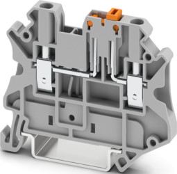 Knife disconnect terminal, screw connection, 0.14-4.0 mm², 2 pole, 20 A, 6 kV, gray, 3046362
