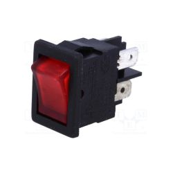 Przełącznik klawisz H8553VBNAF średni podświetlany 2x10A czerwony