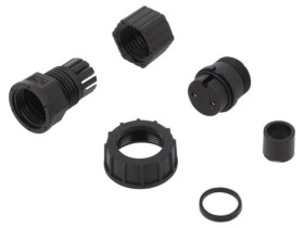 DC-02BFFB-SL7001 Złącze okrągłe wtyk rozmiar D żeński 2PIN złocony 20A IP67