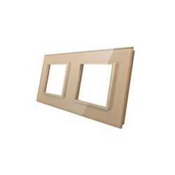 Livolo PODWÓJNA SZAMPAŃSKA METALIZOWANA RAMKA SZKLANA 150 x 80mm GPF-2-63