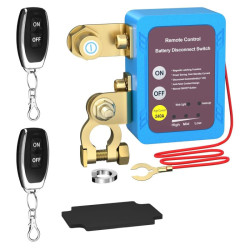 Wyłącznik akumulatora 240A PRO na pilota x 2szt i klemą hebel bezprzewodowy