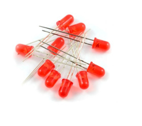 10szt. DIODA LED 3mm CZERWONA MATOWA 3V