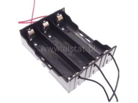 Koszyk na baterie 3x 18650, 2 str. przewody