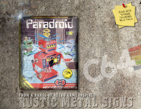 Rustic Commodore 64 Game Paradroid Box Artwork Metal Sign [639]