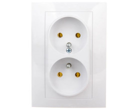 CARLA Gniazdo podwójne z/u białe 1735-00