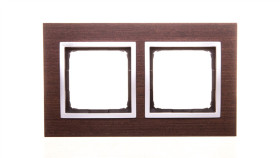 Simon 54 Nature Ramka Podwójna Drewno Srebrne Wenge Drn2/84