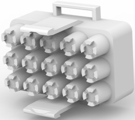 Plug housing, 15 pole, pitch 6.35 mm, straight, natural, 770044-1
