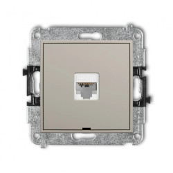 ICON Mechanizm gniazda komputerowego pojedynczego 1xRJ45, kat. 6, 8-stykowy, bez pola opisowego taupe 60IGKBO-3